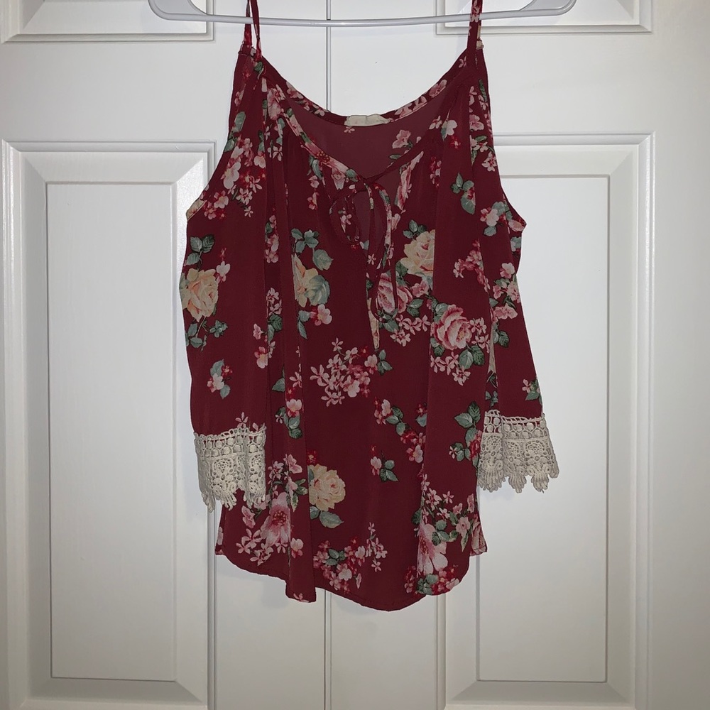 Floral Blouse with cut shoulders